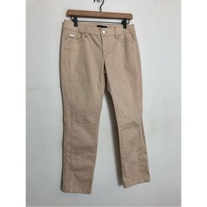White House Black Market Beige Slim Ankle Length Trousers